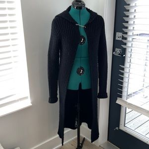 Vintage Gap Hooded Long Black Sweater Small
